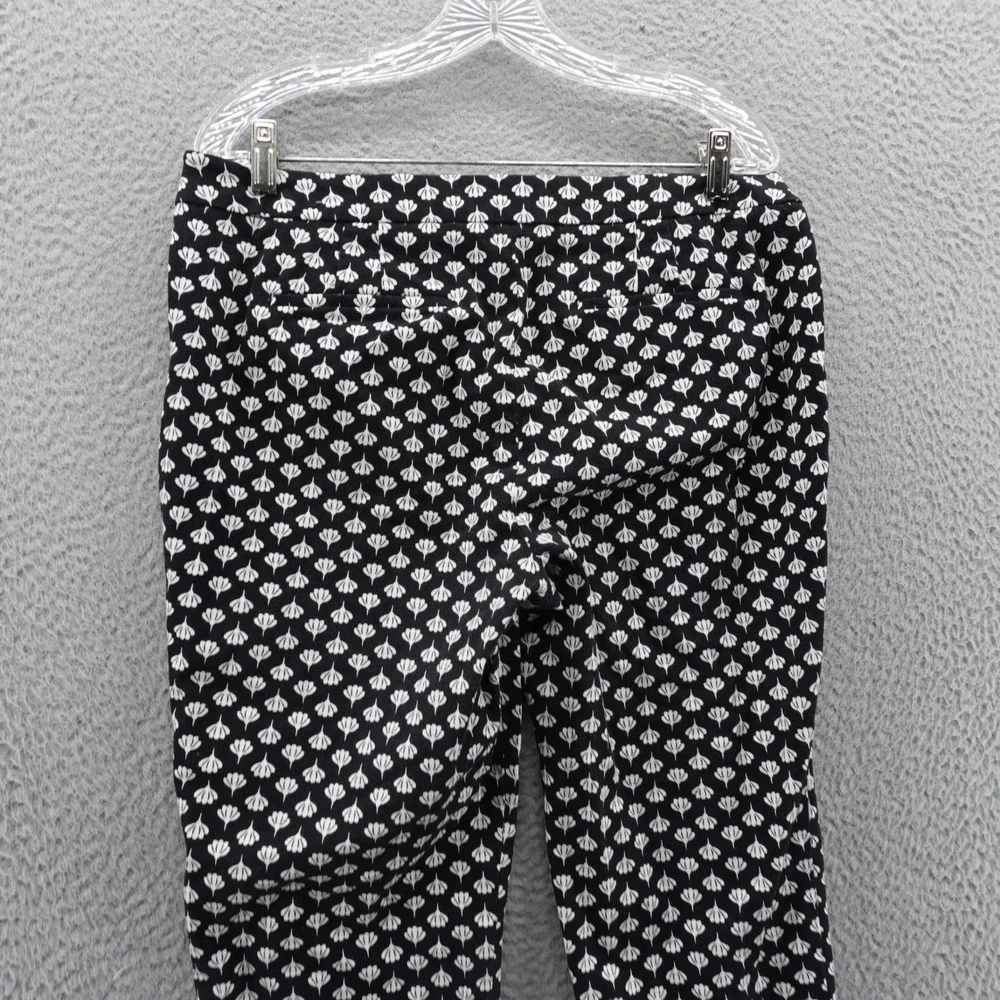 Talbots Floral Print Pants Black White 10P‎ Womens Stretch Cropped Trousers - Picture 4 of 16